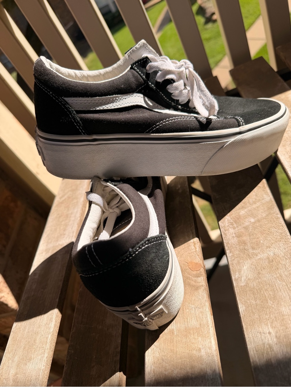 Vans Kids Black and White Old Skool Platform Sneakers